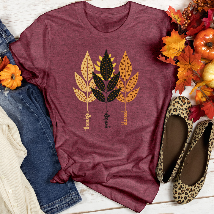 TGB Retro Autumn Leaf Trifecta Heathered Tee