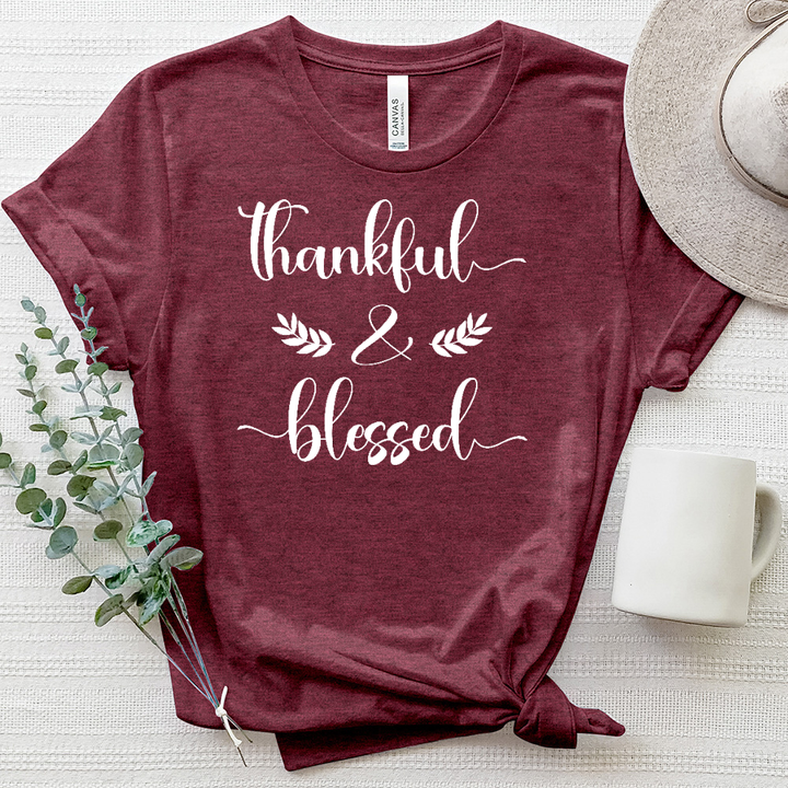 Thankful and Blessed Heathered Tee