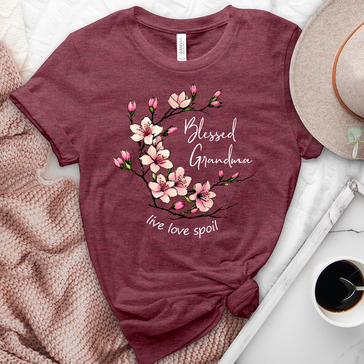 Live Love Spoil Pink Wreath Heathered Tee