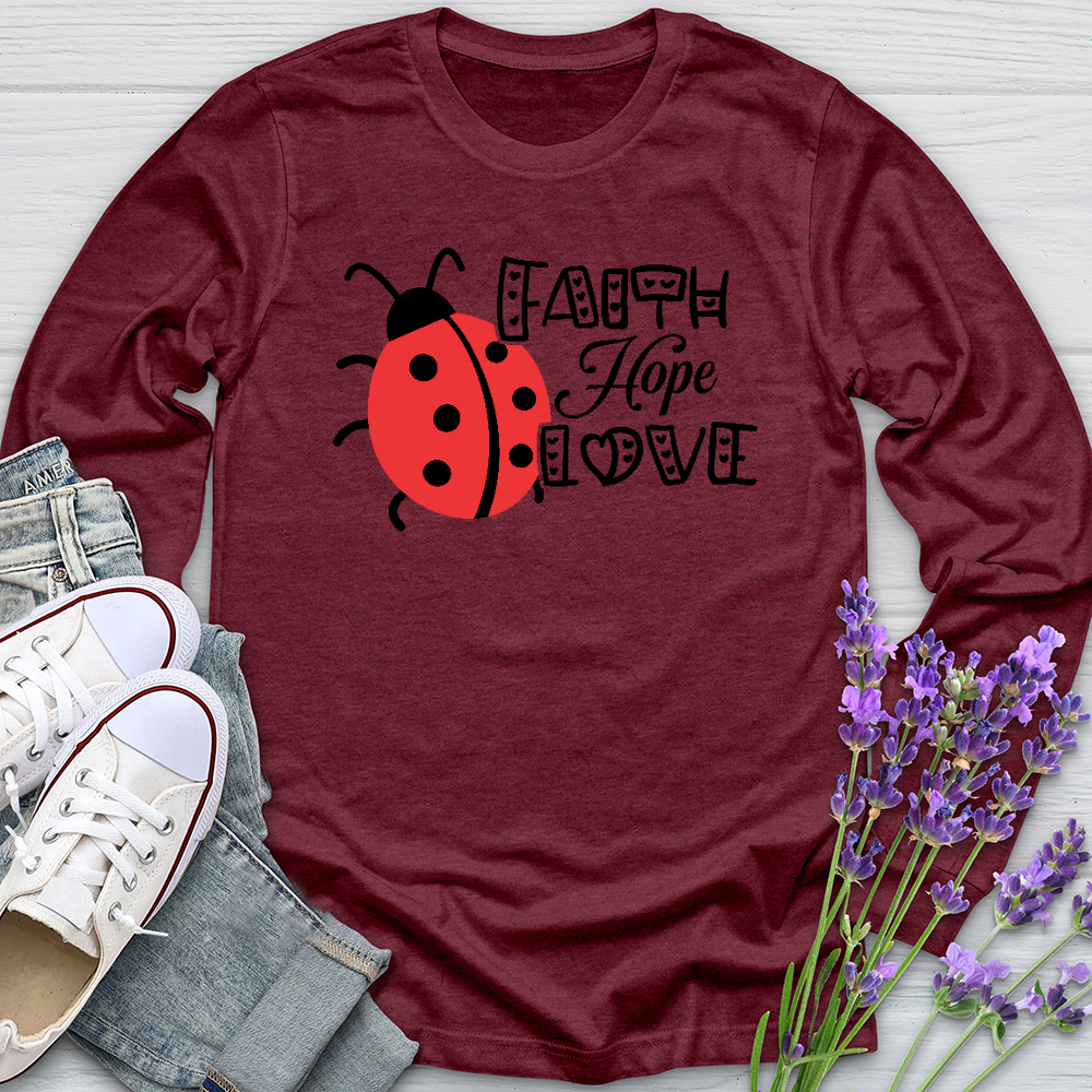 Faith Hope Love Lady Long Sleeve Tee