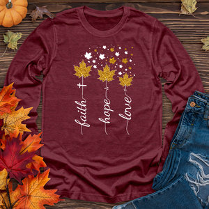 FHL Gold Faux Leaves Long Sleeve Tee