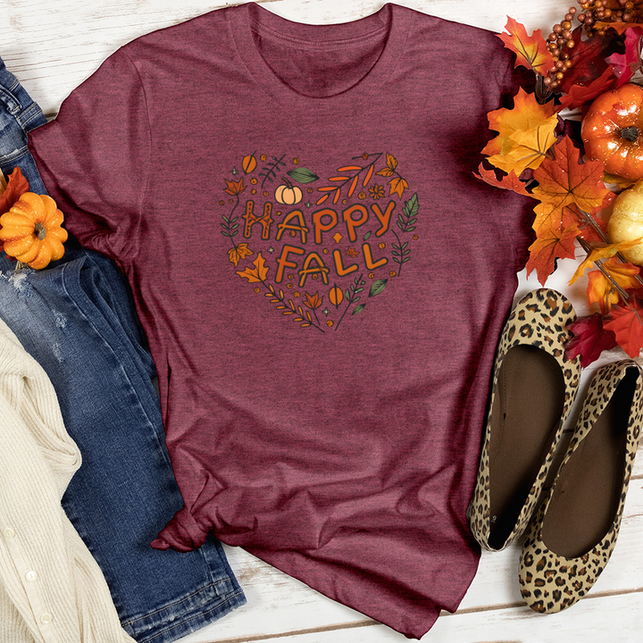 Happy Fall Heart Heathered Tee