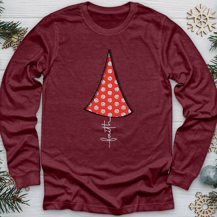 Faith Polka- Dotted Tree Long Sleeve Tee