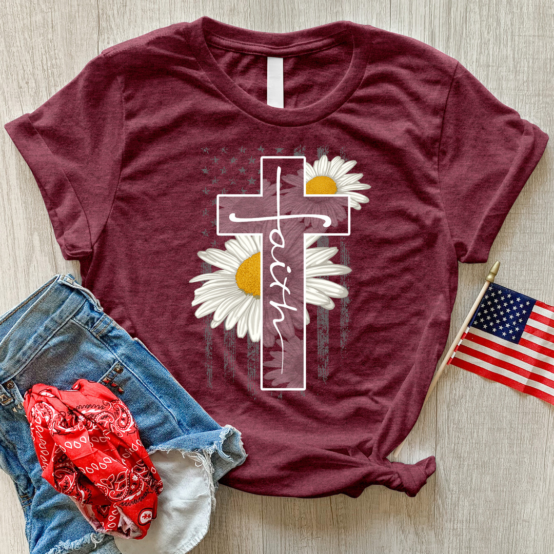 Faith Flag Heathered Tee