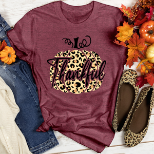 Thankful Pumpkin Word Art Heathered Tee