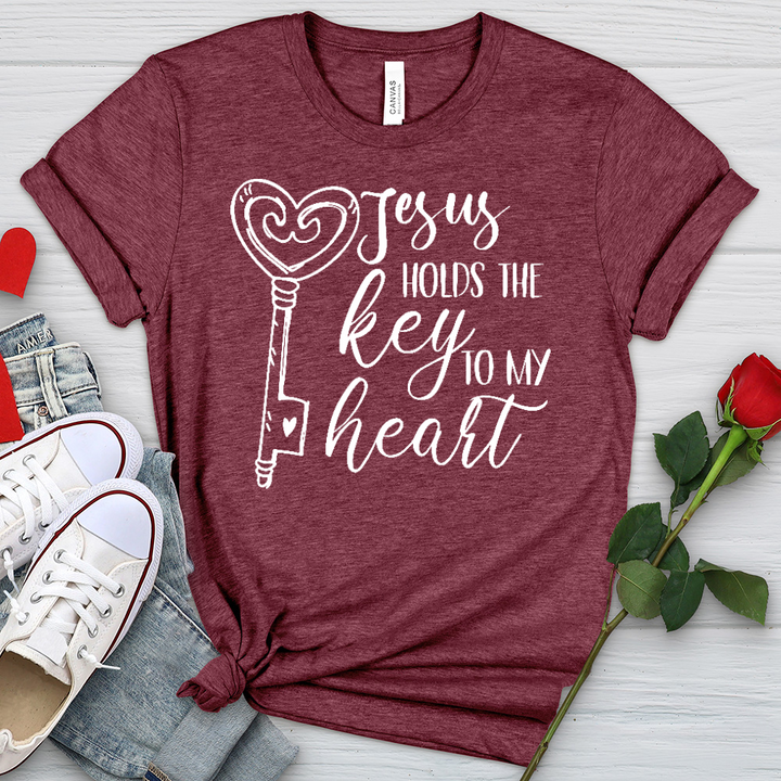 Jesus Holds The Key Heathered Tee