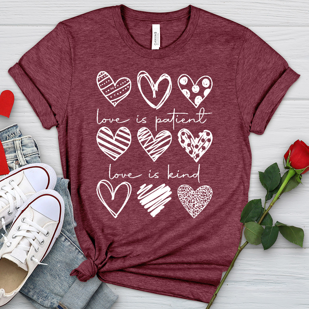 Heart Pattern Heathered Tee