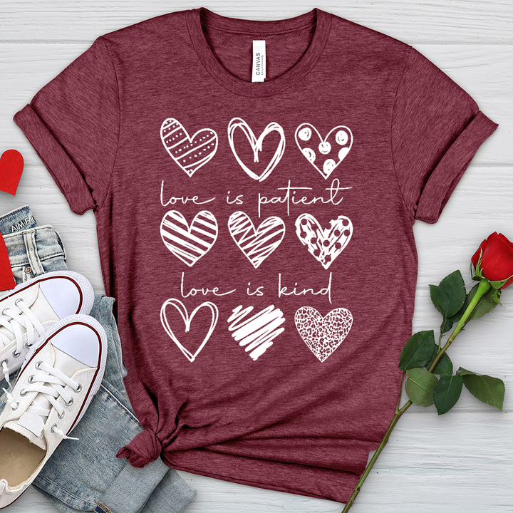 Heart Pattern Heathered Tee