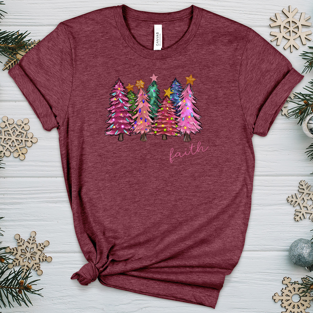 Faith Pink Tree Heathered Tee