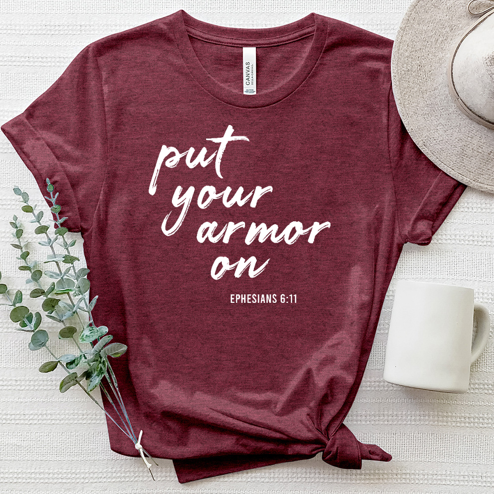 Put Your Prayer Armor On Heathered Tee