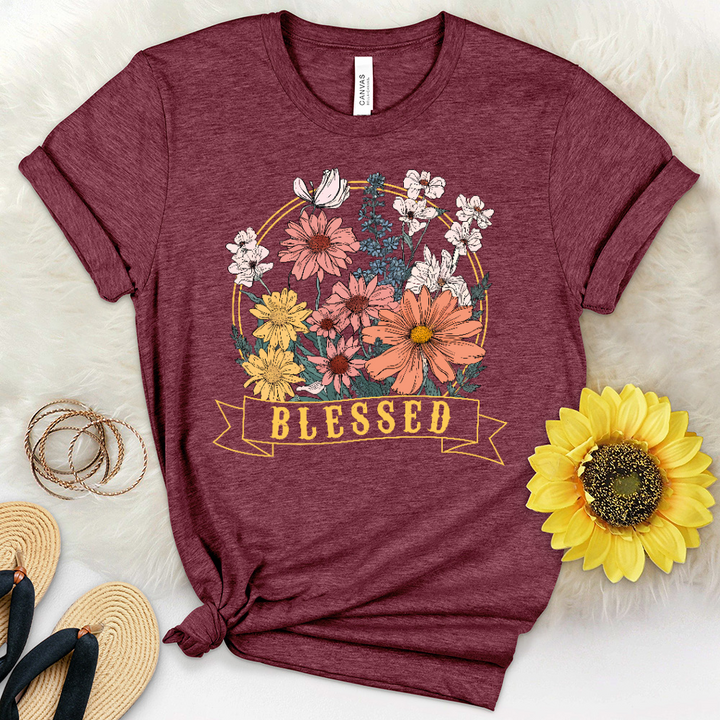 Blessed Wildflowers Heathered Tee