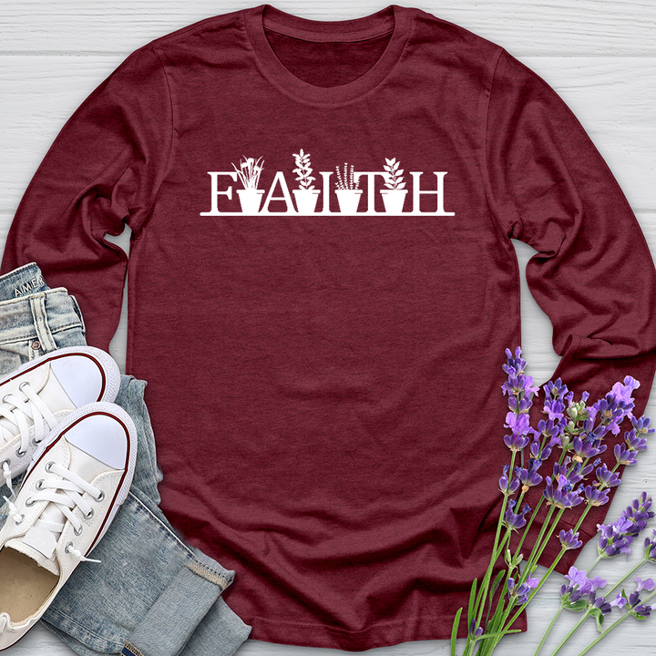 Faith Garden Letters Long Sleeve Tee