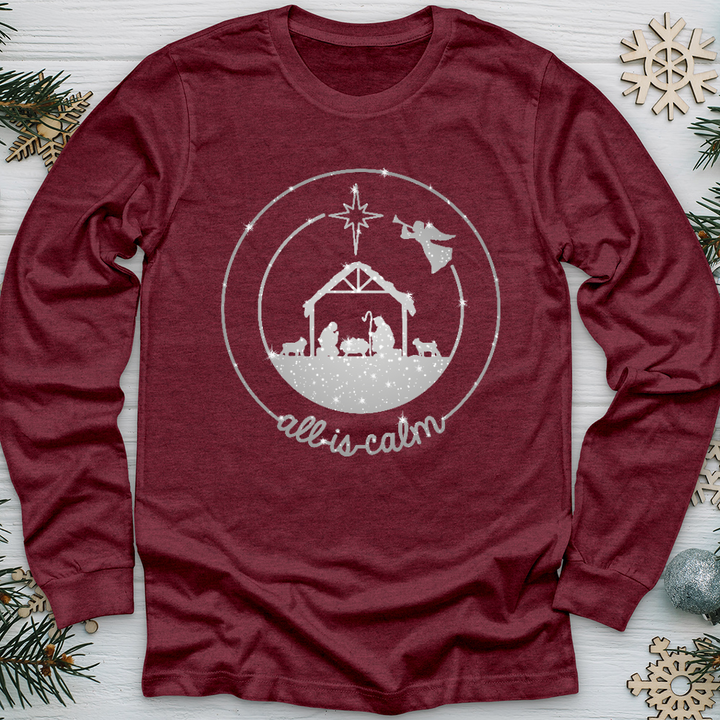 All Is Calm Nativity Long Sleeve Tee