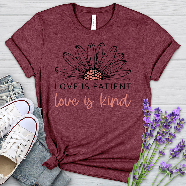 Love Is Patient Blossom Heathered Tee