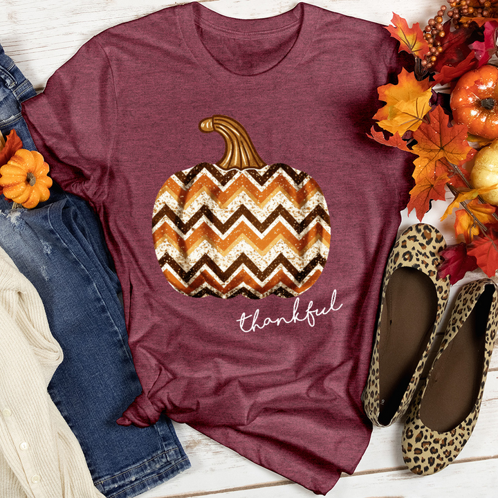 Thankful Sparkling Festive Pumpkin Heathered Tee