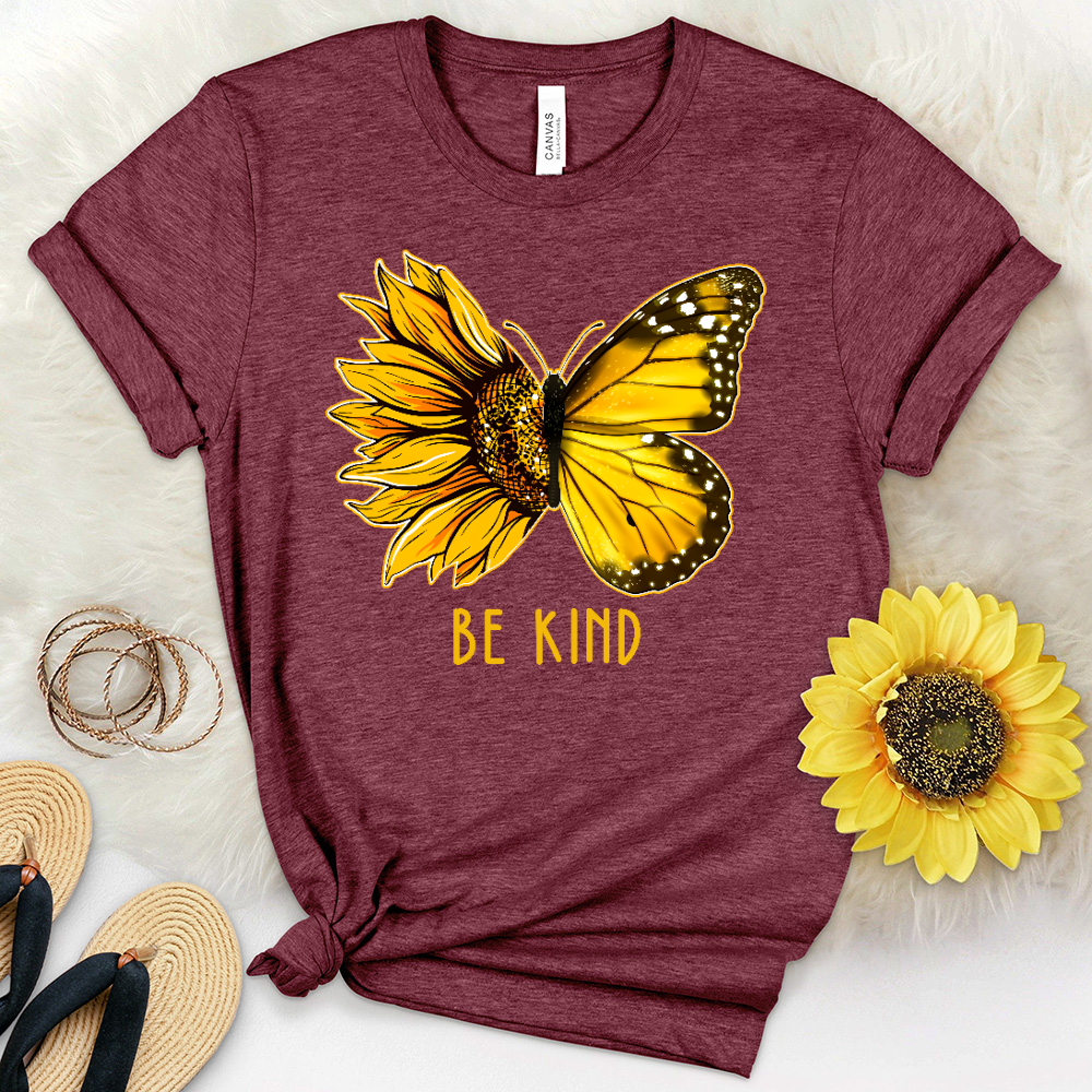 Be Kind Butterflower Heathered Tee