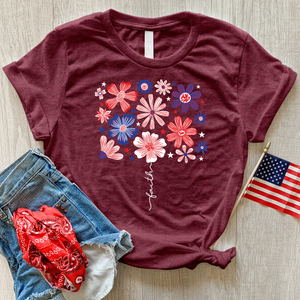 American Faith Flower Heathered Tee