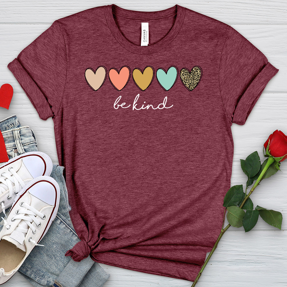 Be Kind Hearts Heathered Tee