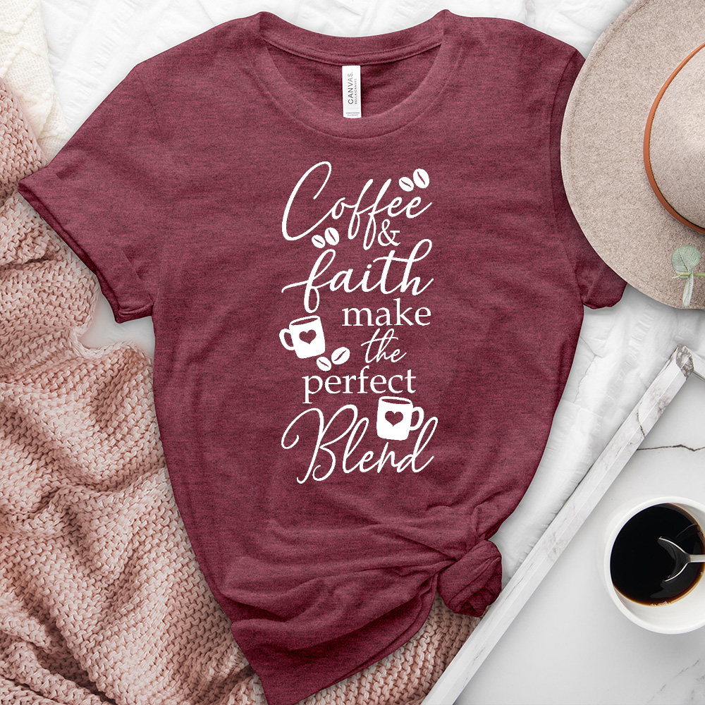 Coffee And Faith Blend Heathered Tee