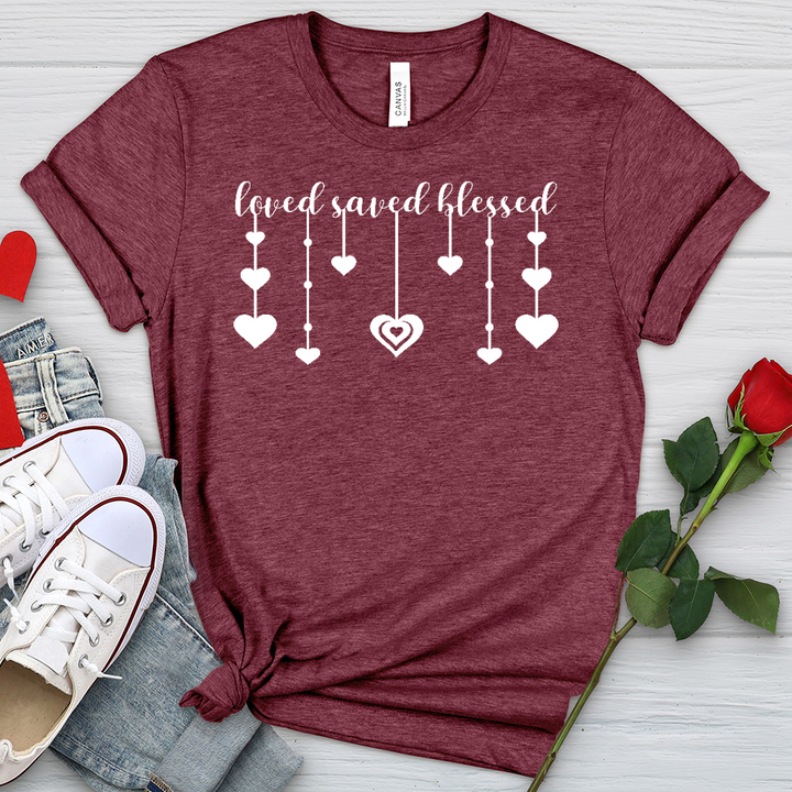 Love Saved Blessed Heathered Tee