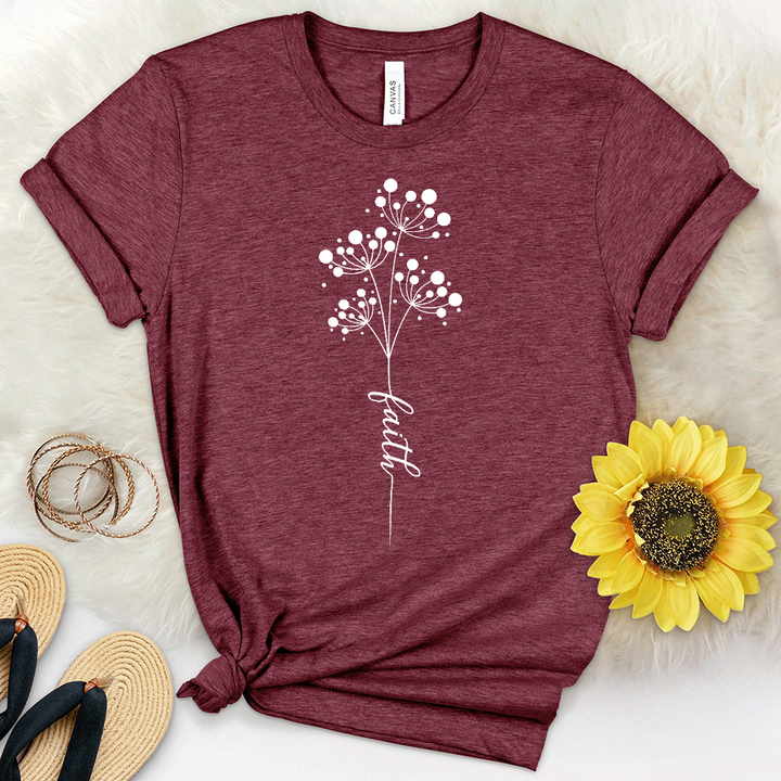 Faith Dandelion Bouquet Heathered Tee