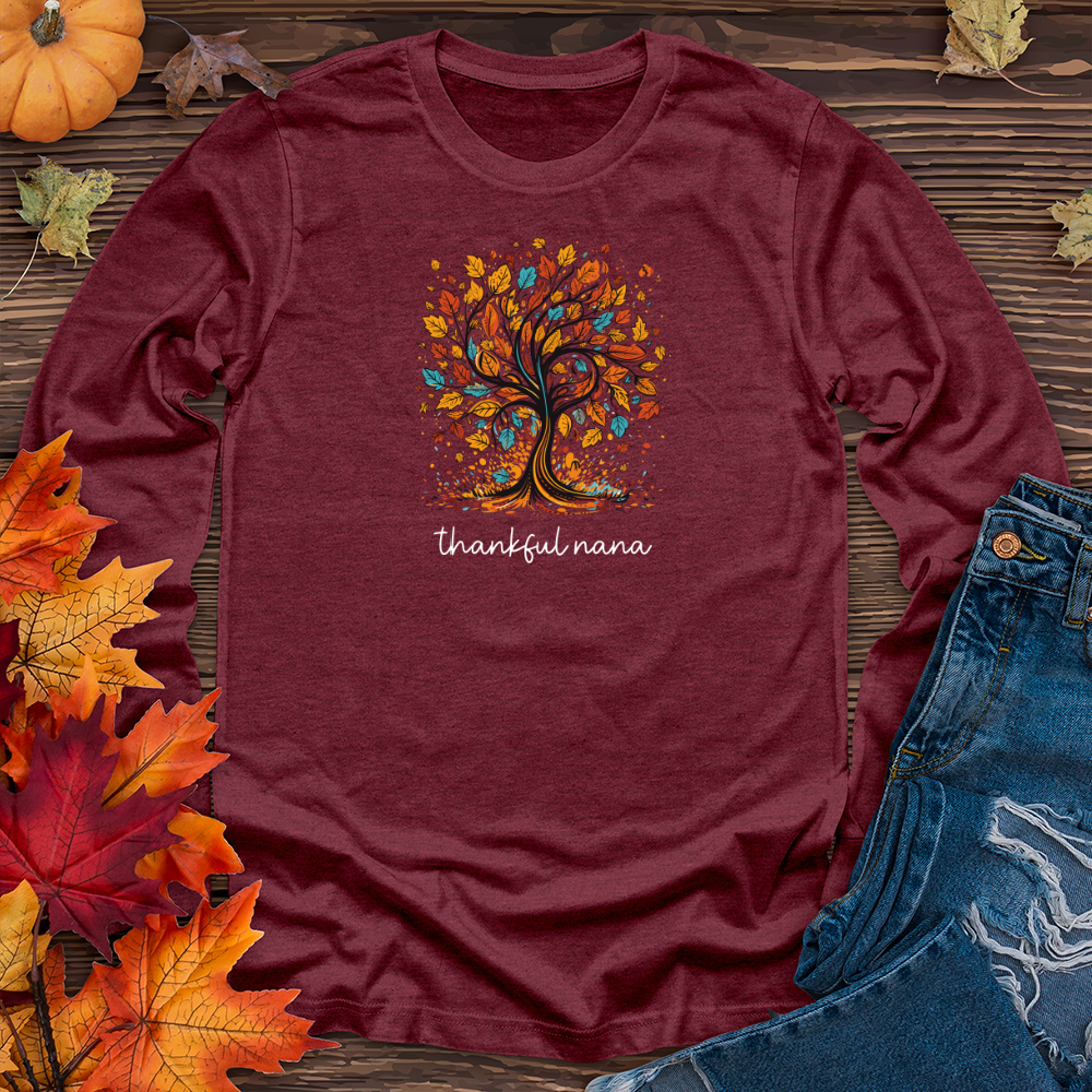 Vintage Paisley Fall Tree Long Sleeve Tee