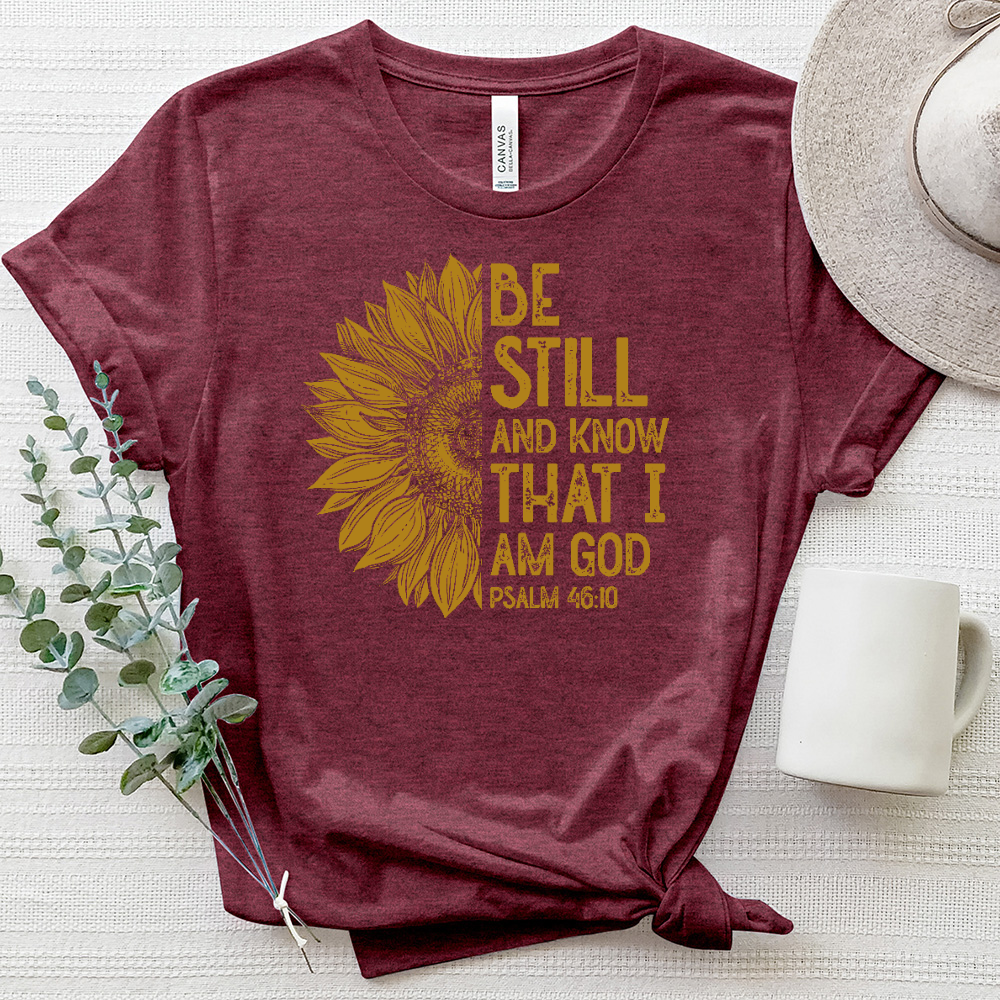 Be Still and Know Sunflower Heathered Tee