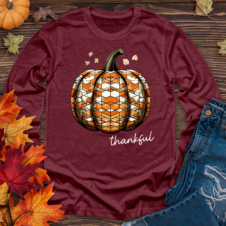 Thankful Glass Pumpkin Long Sleeve Tee