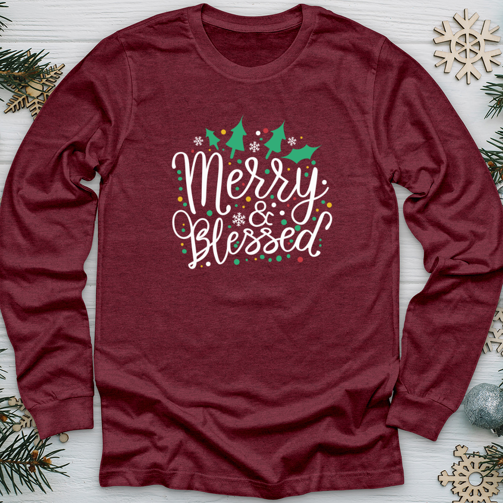 Cute Merry Blessed Long Sleeve Tee