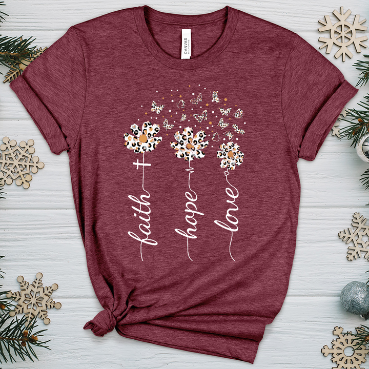 Faith Hope Love Floral V7 Heathered Tee