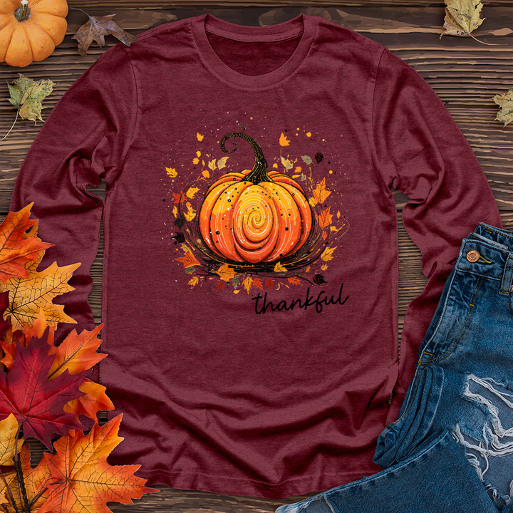 Thankful Pumpkin Swirl Long Sleeve Tee