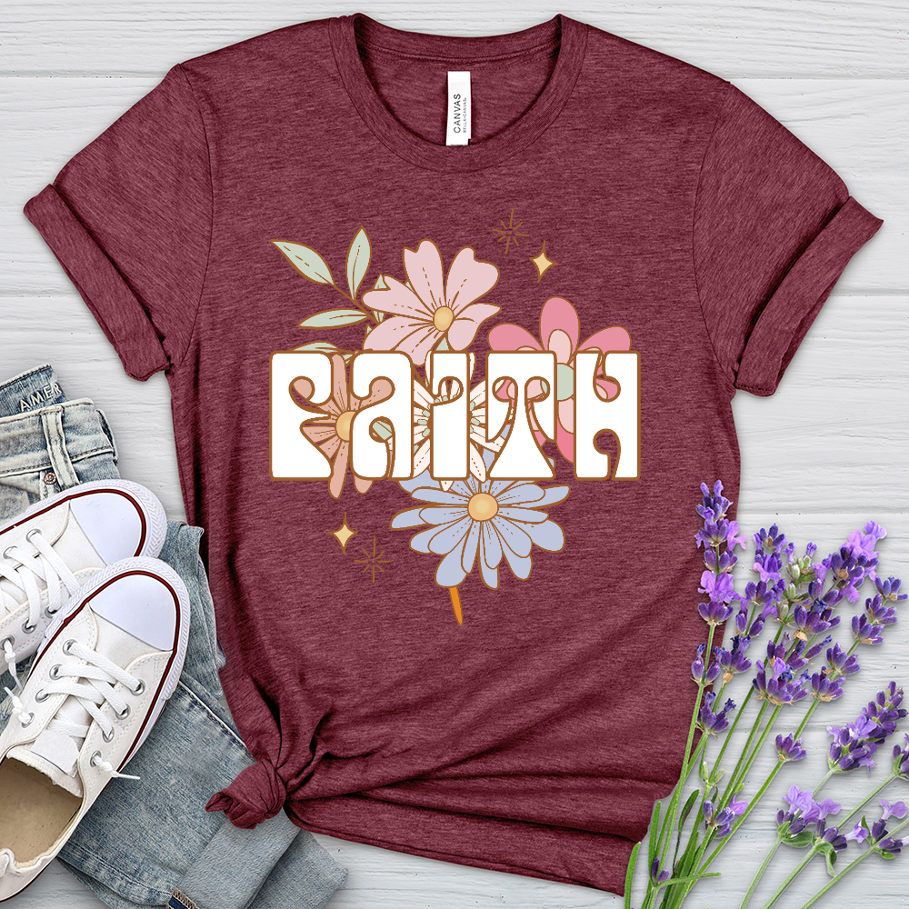 Blooming Faith Flower Heathered Tee