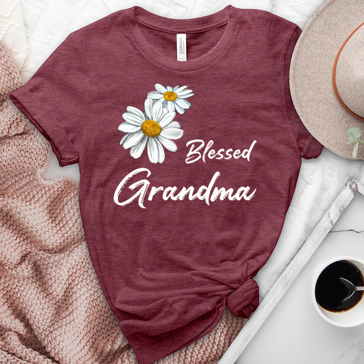 Blessed Grandma Daisy Heathered Tee