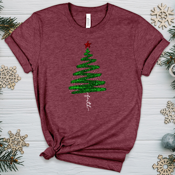 Green Sparkling Tree Heathered Tee