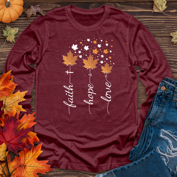 Faith Hope Love Autumn Long Sleeve Tee