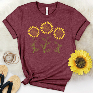 Faith Hope Love Flower Trio Heathered Tee