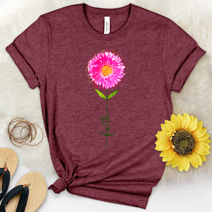 Pink Faith Flower Heathered Tee