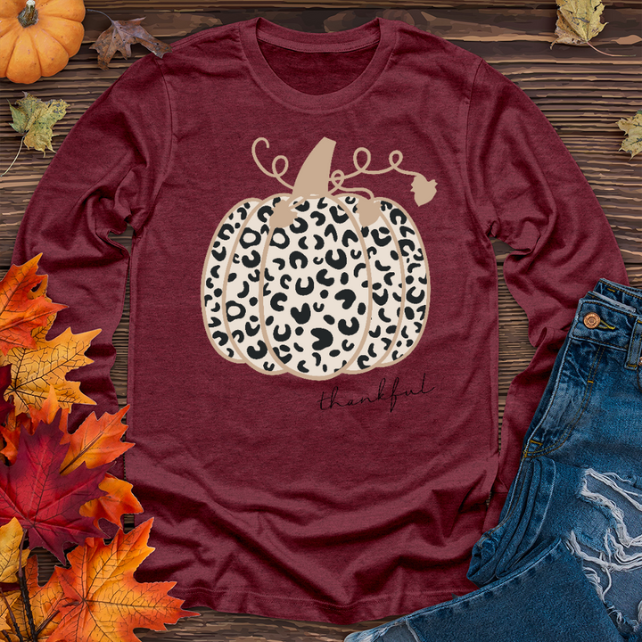 Thankful Leopard Pumpkin Long Sleeve Tee