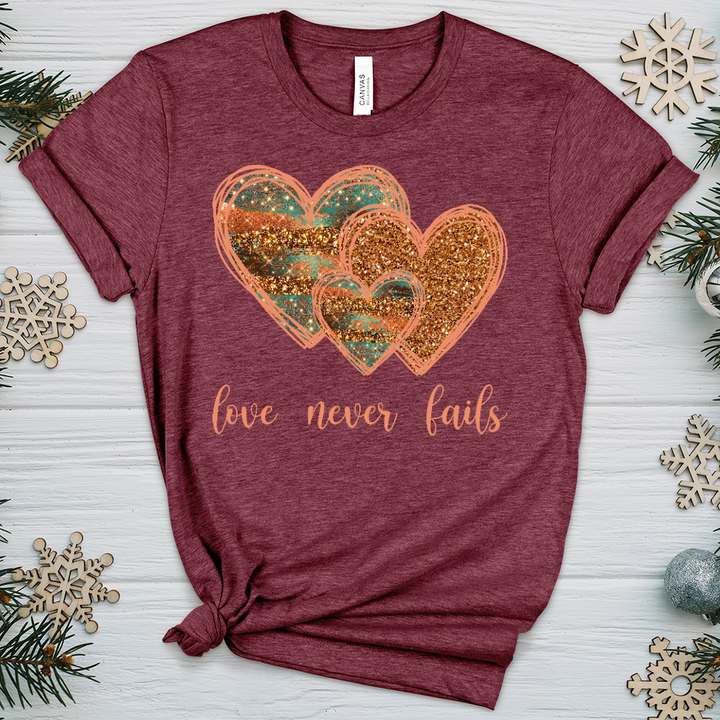 Love Never Fails V6 Heathered Tee