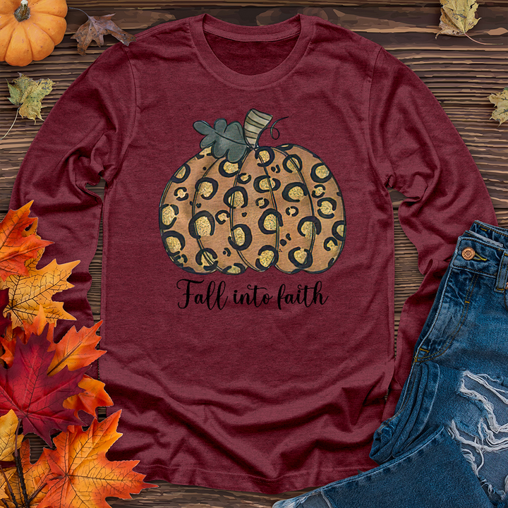 Fall Into Faith Gold Pumpkin Long Sleeve Tee