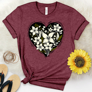 Heart Shape Flower Heathered Tee