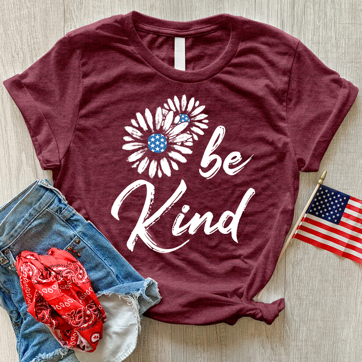 Be Kind Patriotic Heathered Tee