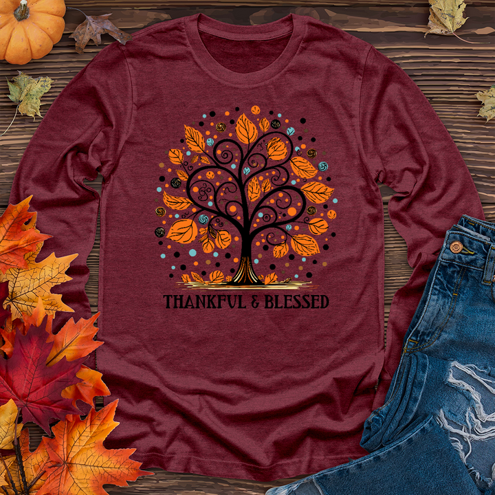 Thankful Halloween Spots Long Sleeve Tee