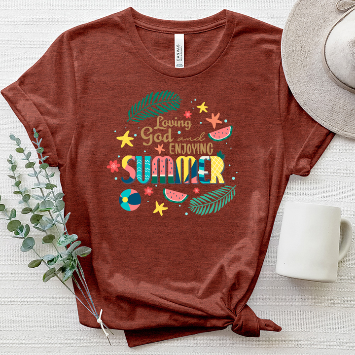 Loving God And Enjoying Summer Heathered Tee