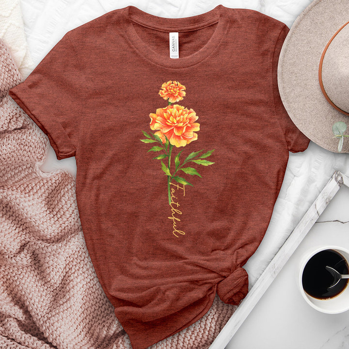 Faithful Flower Heathered Tee