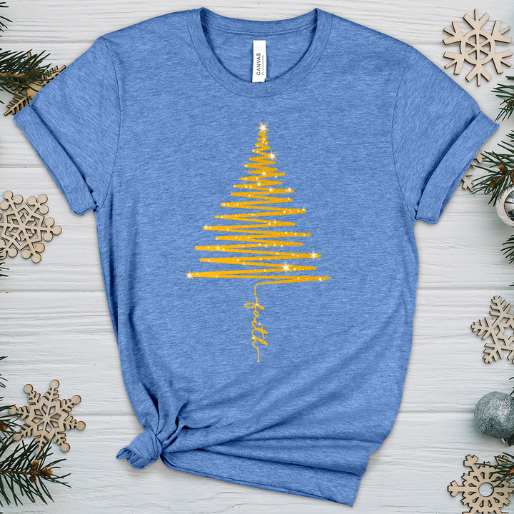 Sparkling Gold Faith Tree Heathered Tee