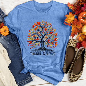 Thankful Blessed Trailblazing Blooms Heathered Tee