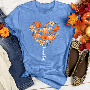 Thankful Heart Pattern Heathered Tee