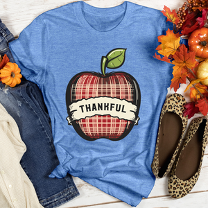 Retro Plaid Apple Cozy Heathered Tee