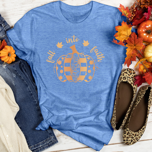 Fall Into Faith Spotted Pumpkin Heathered Tee